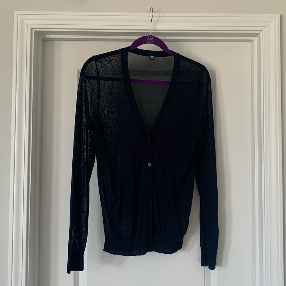 Uniqlo Size: M Navy Sheer Cardigan